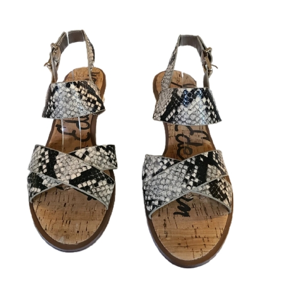 SAM EDELMAN TEEN PUTTY REPTILE SANDALS - Picture 2 of 6